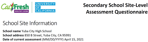 TRIENNIAL ASSESSMENT RESULTS